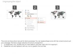 World map various percentage analysis powerpoint slides
