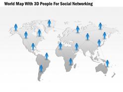 World Map With 3d Peoples For Social Networking Ppt Presentation Slides