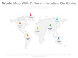 World map with different locations on globe powerpoint slides