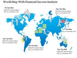 World map with financial success analysis ppt presentation slides