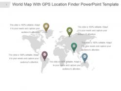 World map with gps location finder powerpoint template