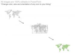 World map with international flight path powerpoint slides