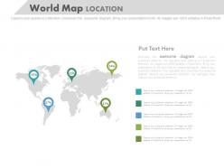 World map with location indication for business powerpoint slides