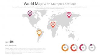 World map with multiple locations of social users powerpoint slides