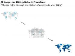World map with networking marketing channels ppt presentation slides