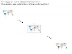 World map with percentage of population indication powerpoint slides