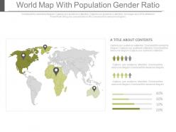 World map with population gender ratio powerpoint slides