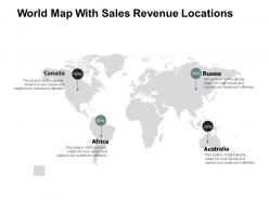 World map with sales revenue locations a113 ppt powerpoint presentation gallery show