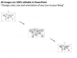 World map with social networking flat powerpoint design