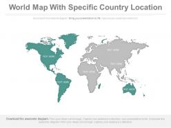 World map with specific country location powerpoint slides