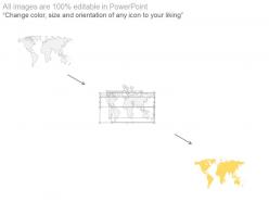 World map with specific percentage for locations powerpoint slides