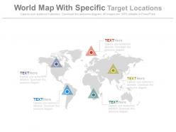 World map with specific target locations powerpoint slides