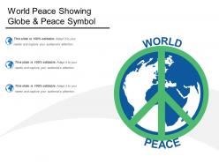 World peace showing globe and peace symbol