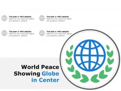 World peace showing globe in center