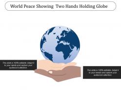 World peace showing two hands holding globe