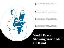 World peace showing world map on hand
