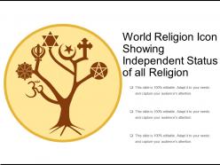 World religion icon showing independent status of all religion