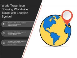 World Travel Icon Showing Worldwide Travel With Location Symbol