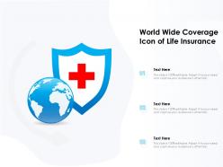 World wide coverage icon of life insurance