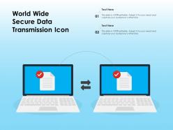 World wide secure data transmission icon