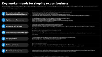 Worldwide Distribution Business Plan Key Market Trends For Shaping Export Business BP SS