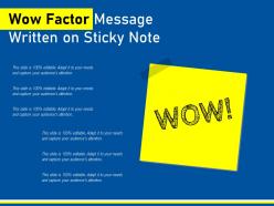 Wow factor message written on sticky note