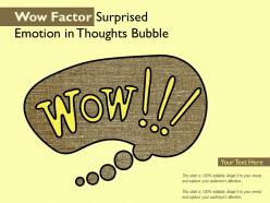 Wow factor surprised emotion in thoughts bubble