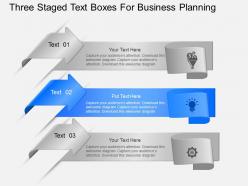 Wr three staged text boxes for business planning powerpoint template