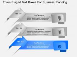 Wr three staged text boxes for business planning powerpoint template