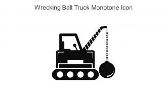 Wrecking Ball Truck Monotone Icon In Powerpoint Pptx Png And Editable Eps Format