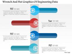 Wrench and nut graphics of engineering data flat powerpoint design