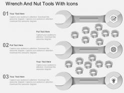 Wrench and nut tools with icons flat powerpoint design
