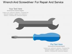 Wrench And Screwdriver For Repair And Service Flat Powerpoint Design