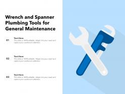 Wrench and spanner plumbing tools for general maintenance
