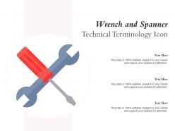 Wrench and spanner technical terminology icon