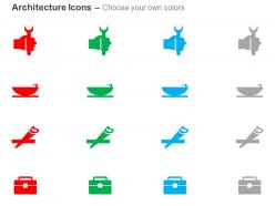 Wrench bath tub hand saw tool kit box ppt icons graphics