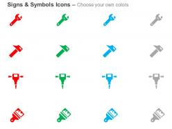 Wrench hammer paint brush tools ppt icons graphics