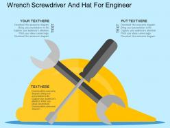 Wrench screwdriver and hat for engineer flat powerpoint design