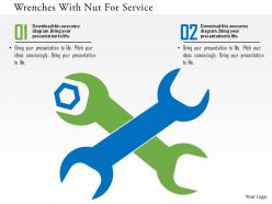 Wrenches with nut for service flat powerpoint design