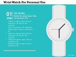 Wrist watch for personal use flat powerpoint design