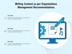 Writing content as per organizations management recommendations