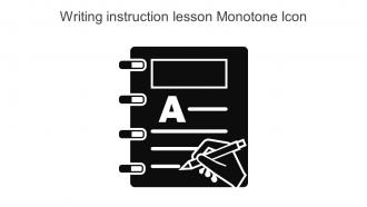 Writing Instruction Lesson Monotone Icon In Powerpoint Pptx Png And Editable Eps Format