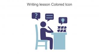 Writing Lesson Colored Icon In Powerpoint Pptx Png And Editable Eps Format
