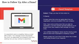 Writing Sales Follow Up Emails After A Demo Training Ppt