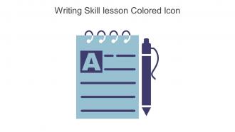 Writing Skill Lesson Colored Icon In Powerpoint Pptx Png And Editable Eps Format