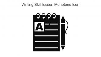 Writing Skill Lesson Monotone Icon In Powerpoint Pptx Png And Editable Eps Format