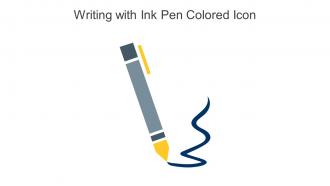 Writing with Ink Pen Colored Icon in powerpoint pptx png and editable eps format