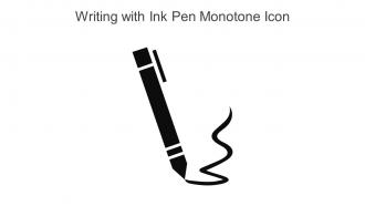 Writing with Ink Pen Monotone Icon in powerpoint pptx png and editable eps format