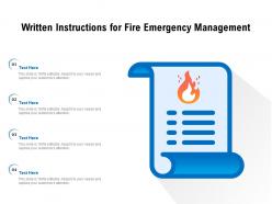 Written instructions for fire emergency management