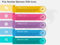Wv five number banners with icons flat powerpoint design